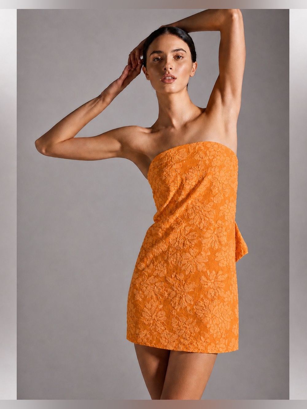 Anthropologie Textured Shift Mini Dress with Bow detail 4